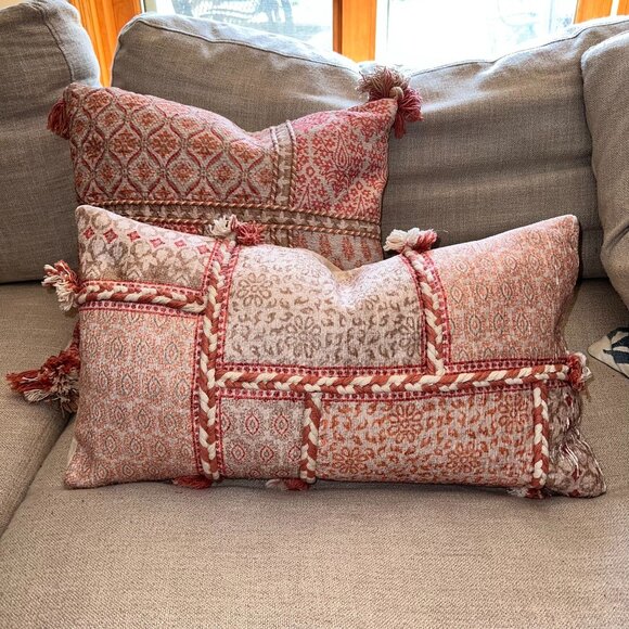 Custom Bohemian Luxury Throw Pillows Multi-pattern Corals Creams Taj Mahal Style - Picture 12 of 12